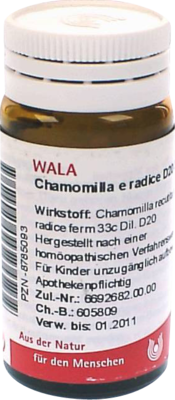 CHAMOMILLA E radice D 20 Globuli